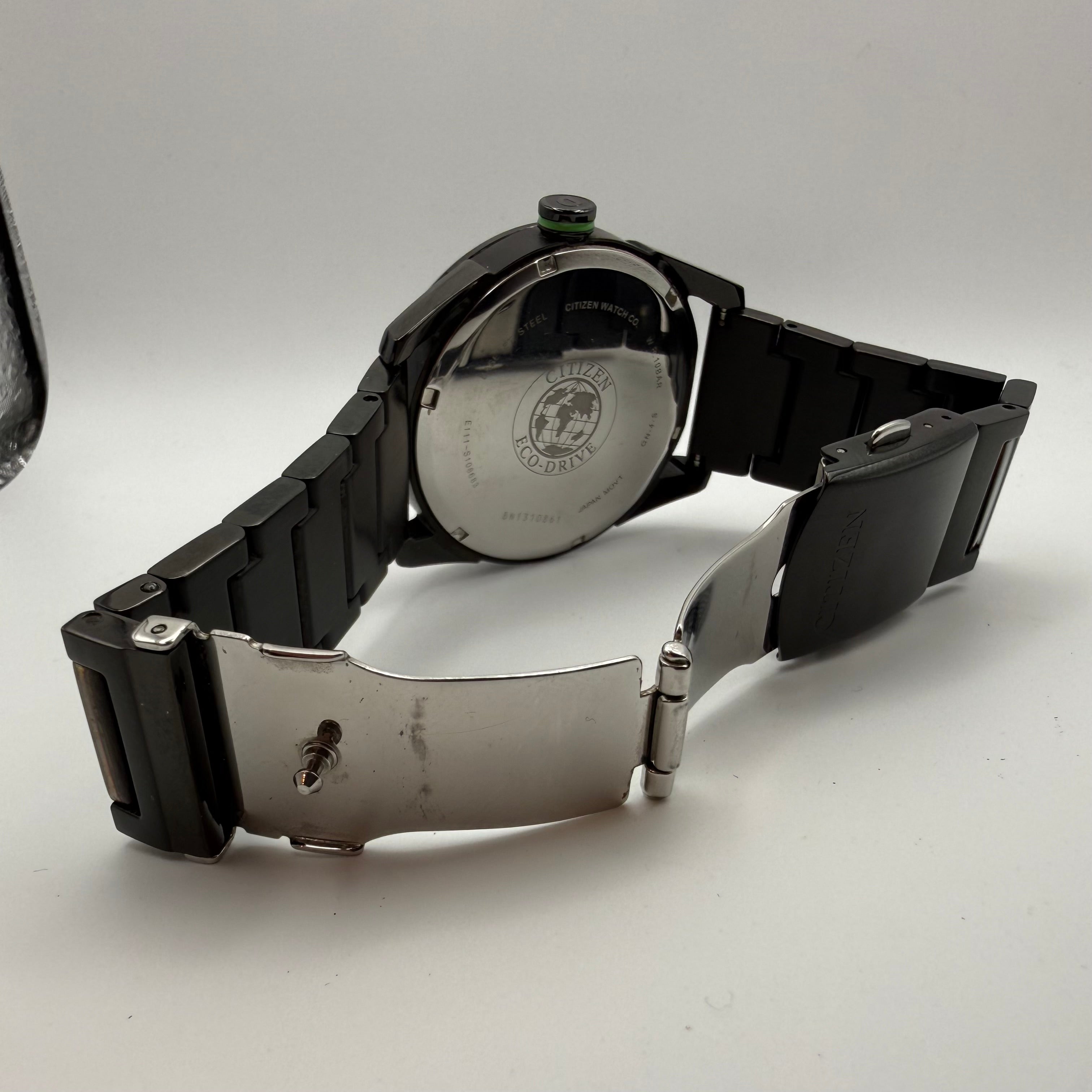 Citizen Eco-Drive Black PVD – Green Accent- £179.99