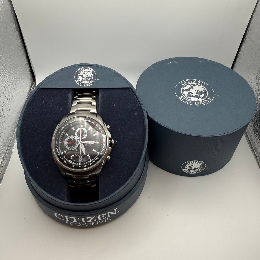 Citizen Eco-Drive Chronograph CA0460-51E – Black Dial- £119.99