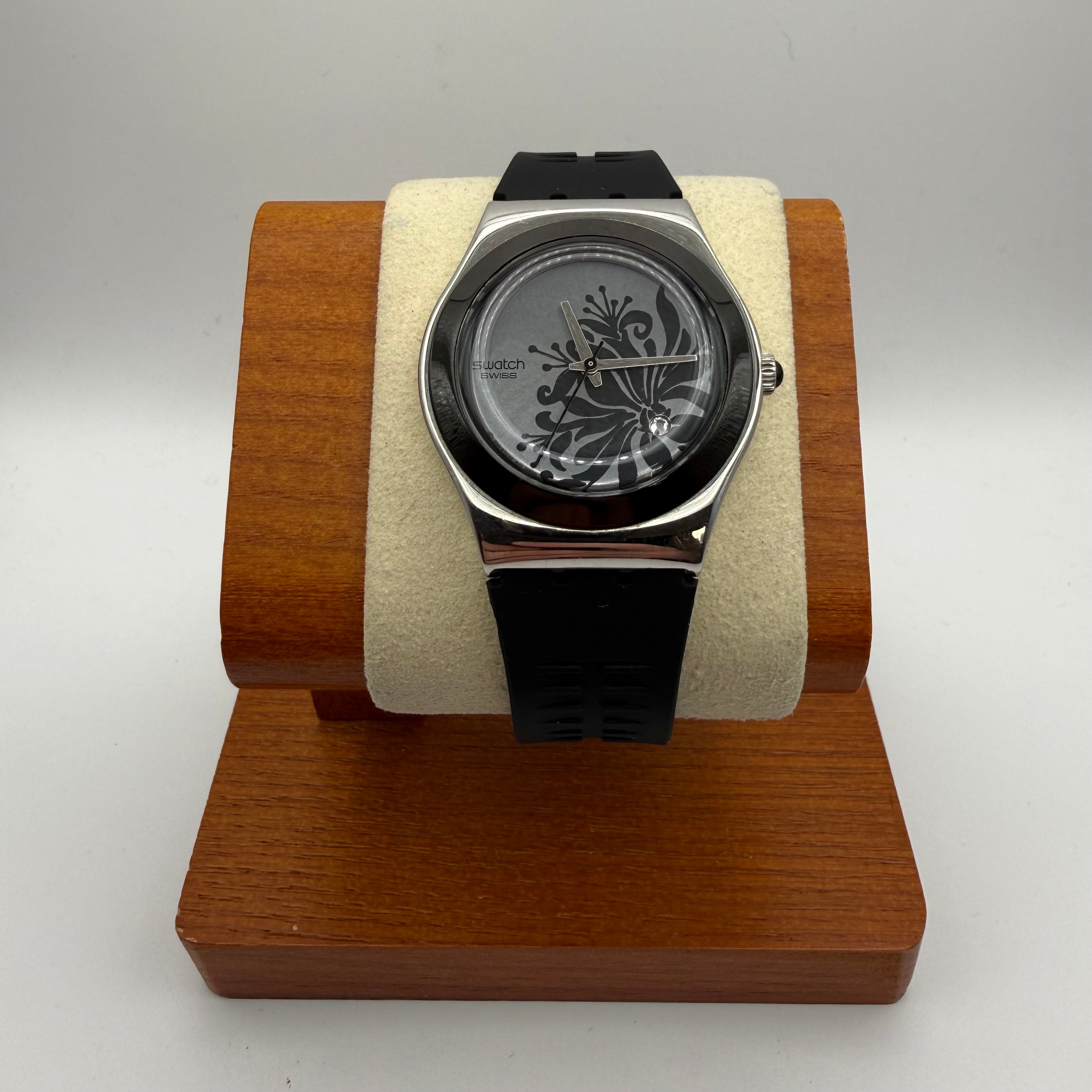 Swatch Irony Stainless Steel – Black Floral Dial - £44.99