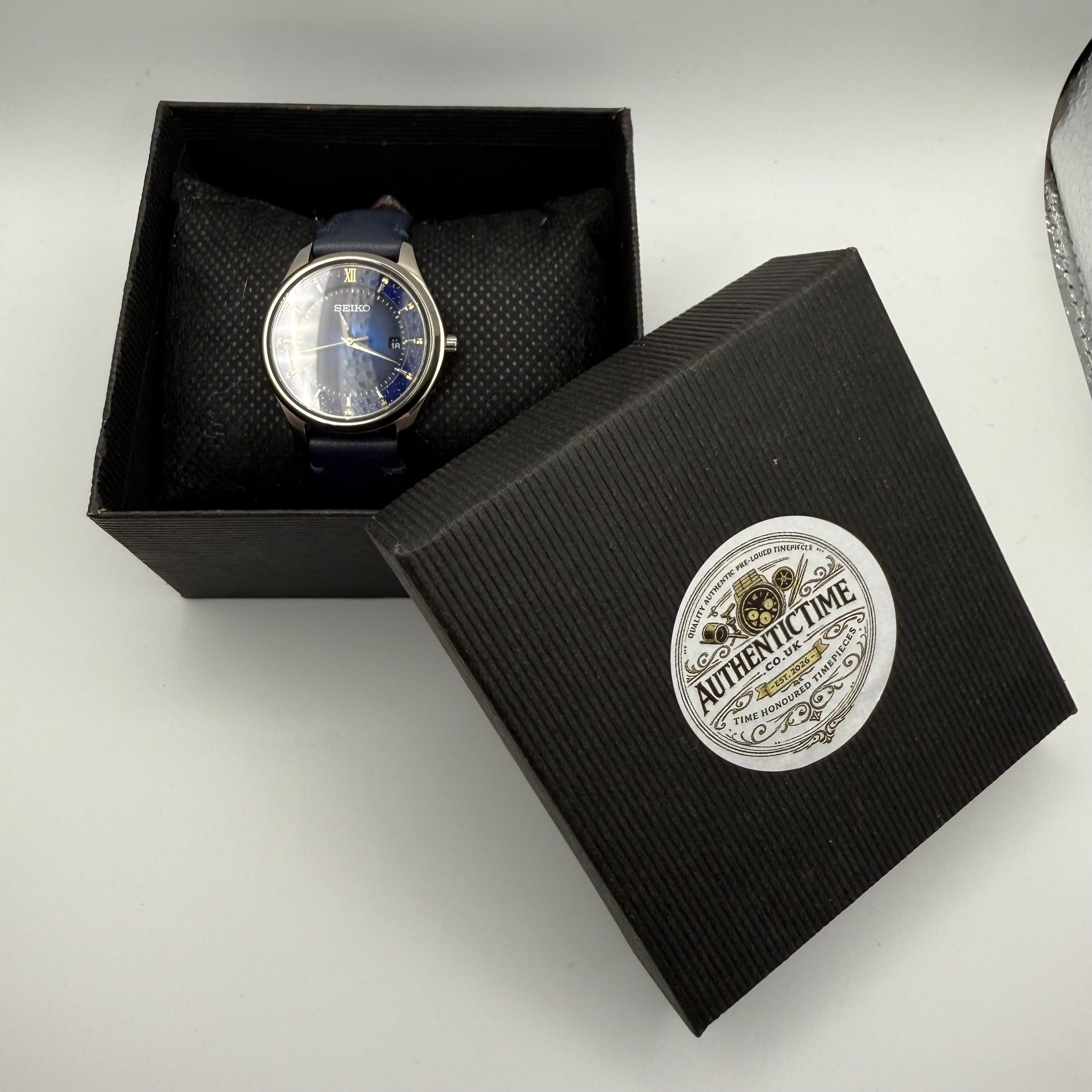 Seiko Solar (V137-0DP0) Blue Dial Dress Watch- £89.99