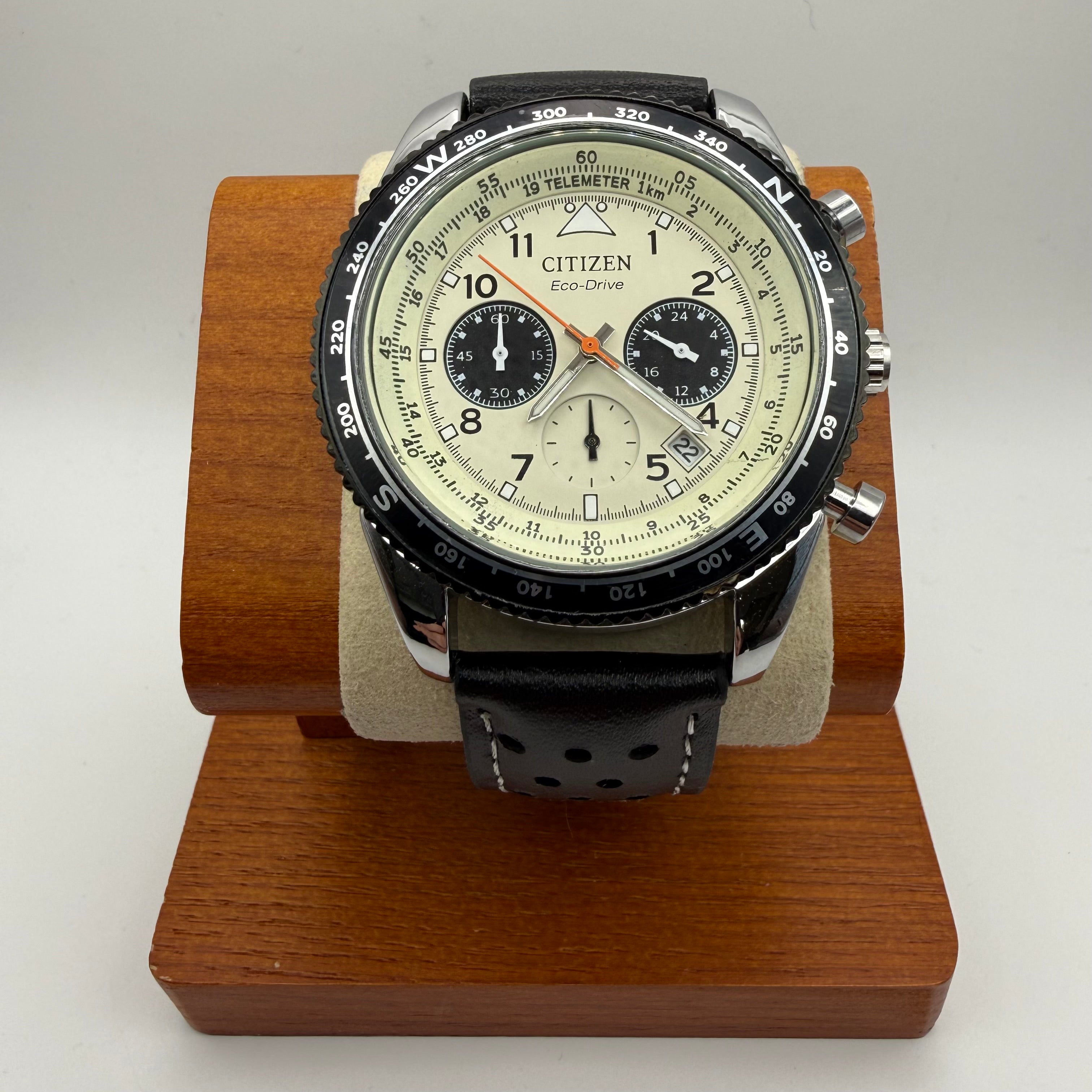 Citizen Eco-Drive Chronograph CA4210-24E – Pilot Telemeter – Cream Dial- £159.99