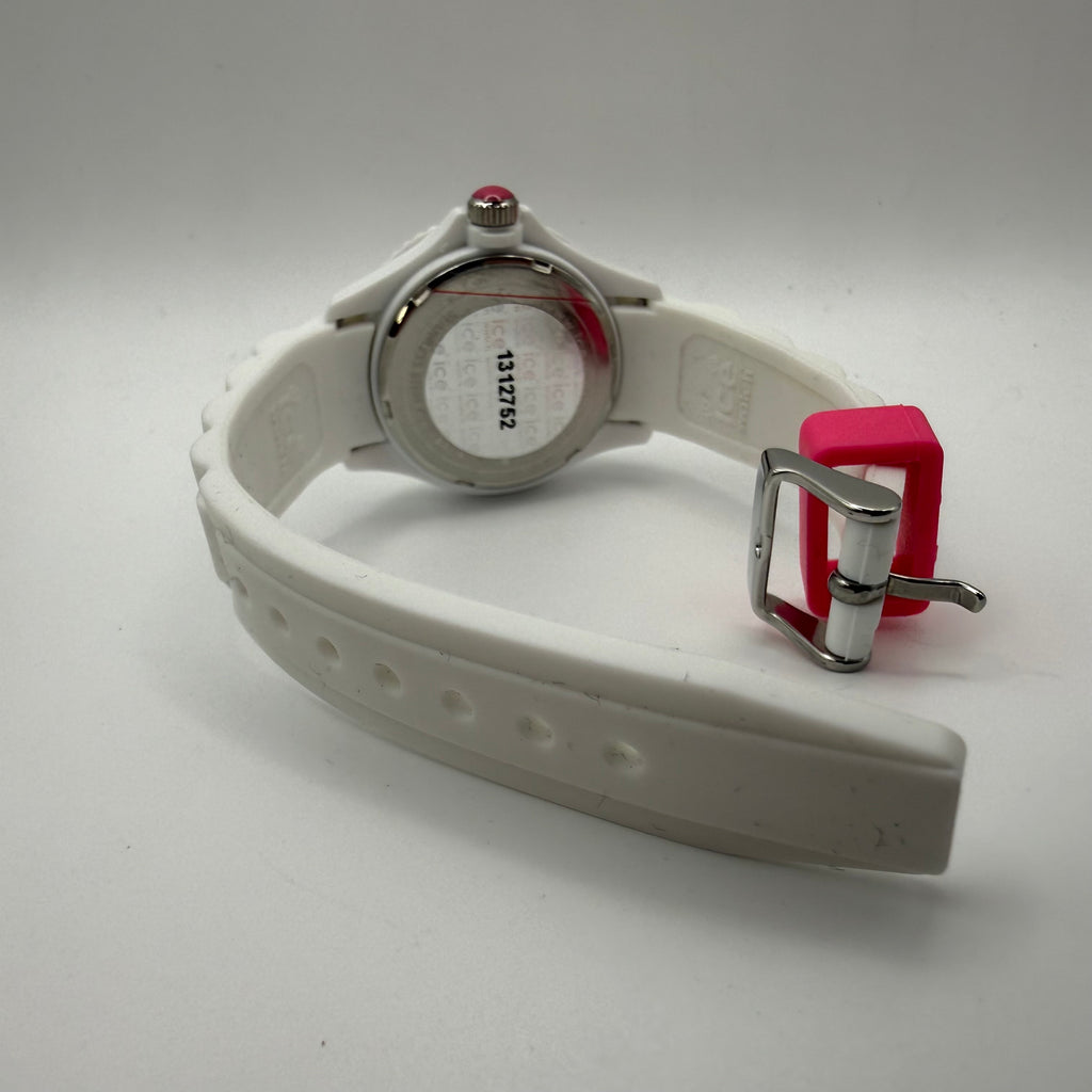 Ice Watch ladies quartz watch in crisp white with a vibrant pink dial- £39.95