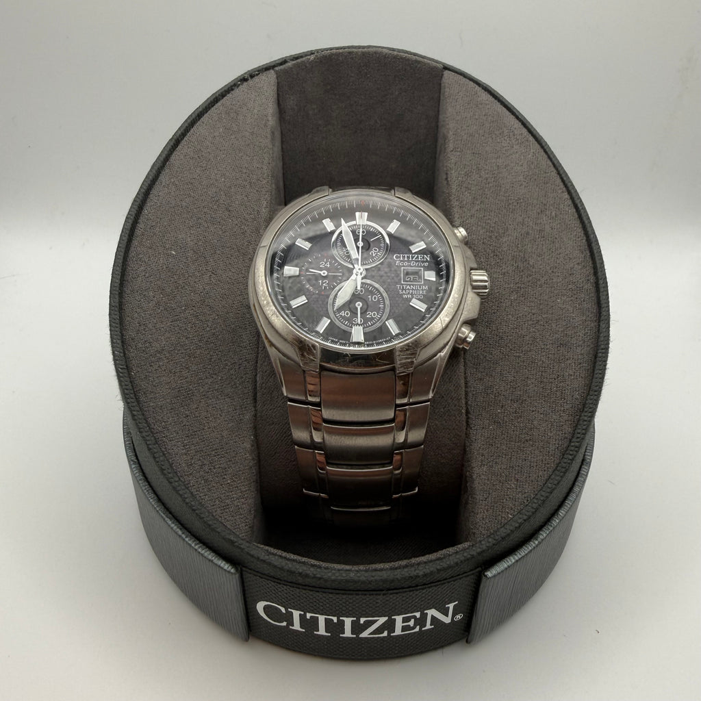 Citizen Eco-Drive Titanium Sapphire Chronograph (WR100)- £159.99