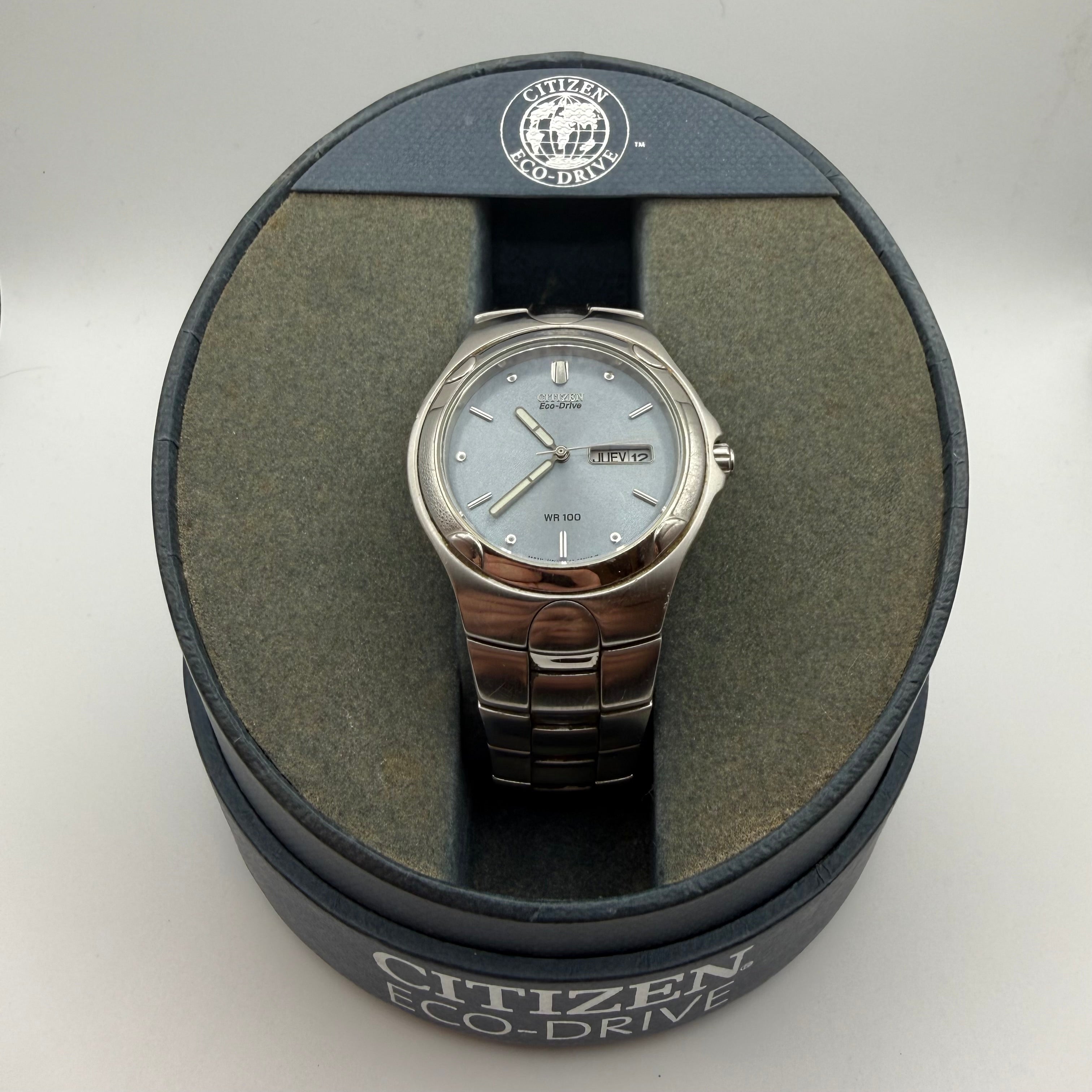 Citizen Eco-Drive WR100 Day-Date – Silver Dial- £89.99