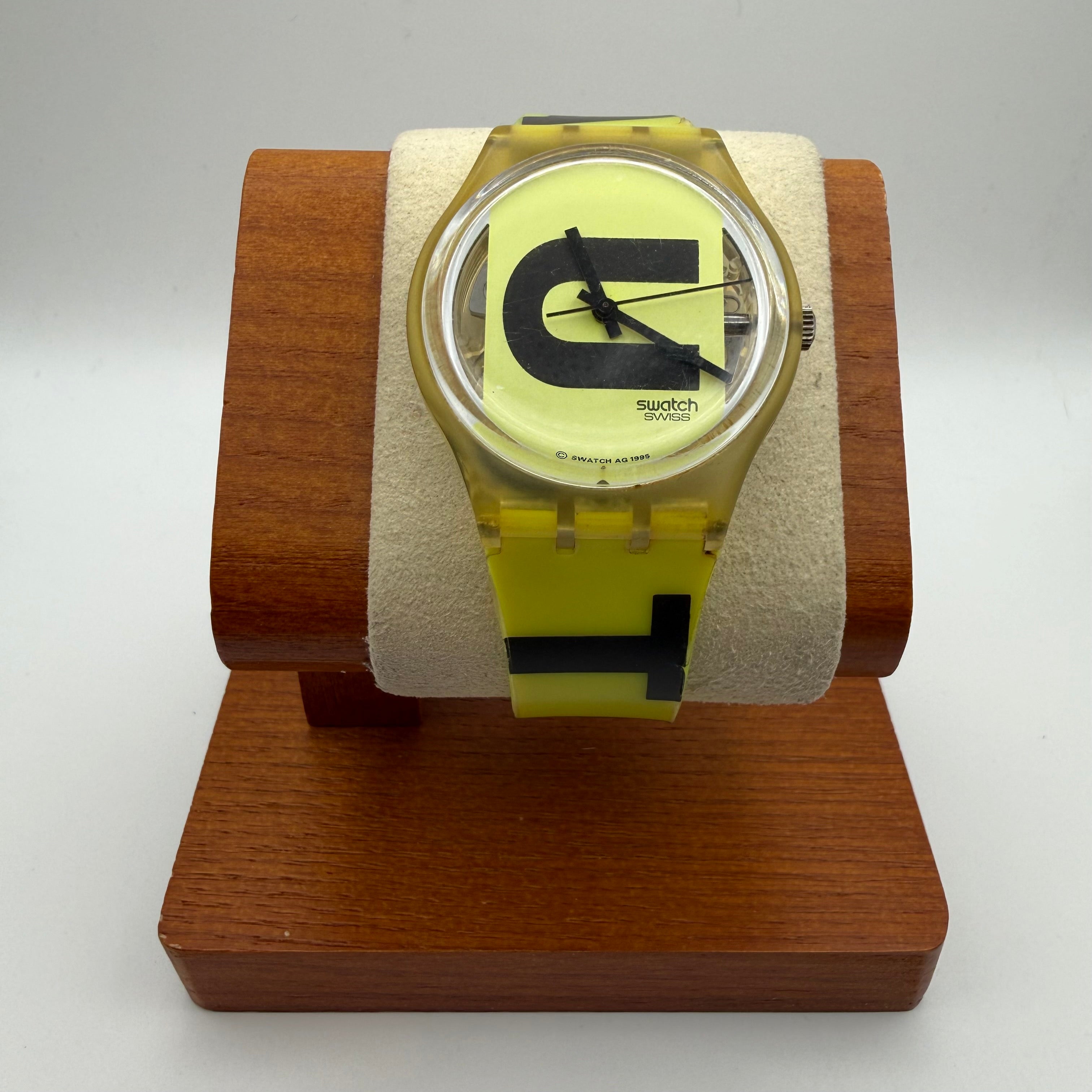 Swatch “Caution” Yellow Graphic Watch – 1995- £29.99