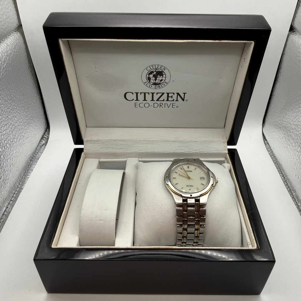 Citizen Eco-Drive dress watch with a crisp white dial- £79.99