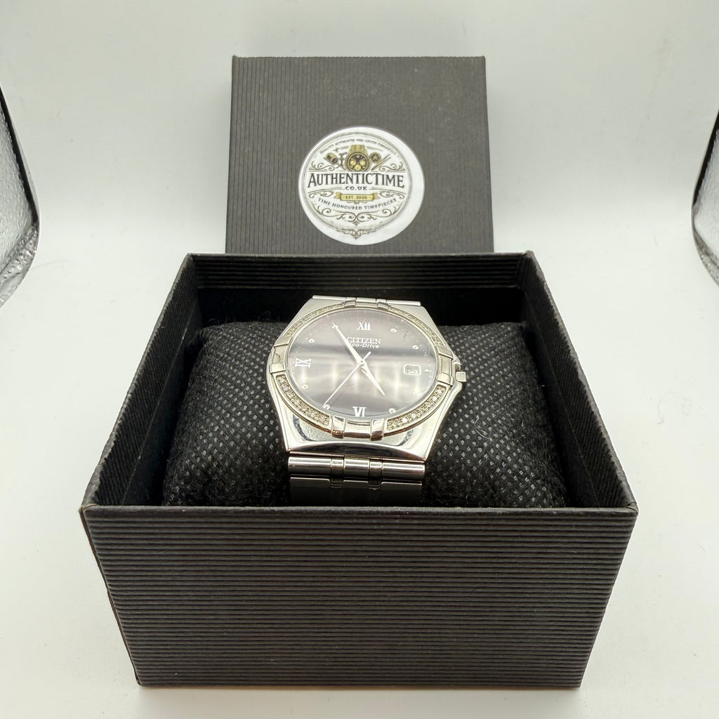 Citizen Eco-Drive Diamond Bezel – Stainless Steel – Black Dial- £69.99