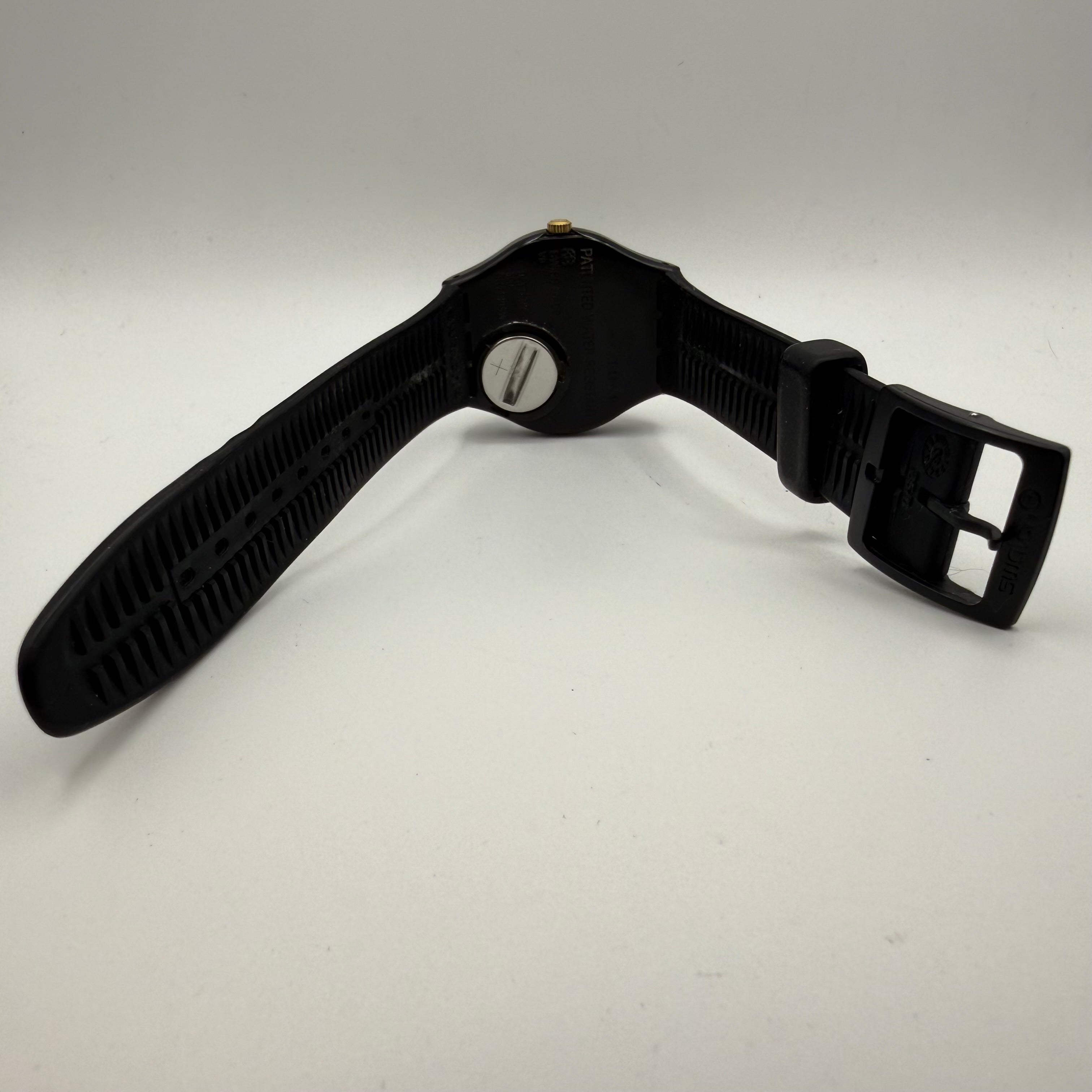 Swatch Swiss Black & Gold Classic Watch- £16.99