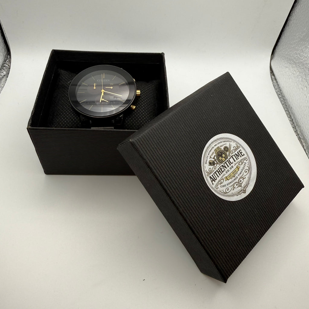 Citizen Eco-Drive Chronograph – Black & Gold Dial- £99.99