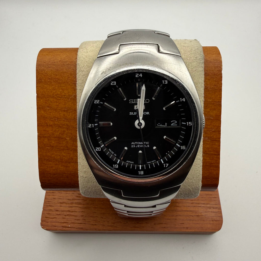 Seiko 5 Superior Automatic 23 Jewels 7S36-0072 Black Dial Display Caseback- £129.99
