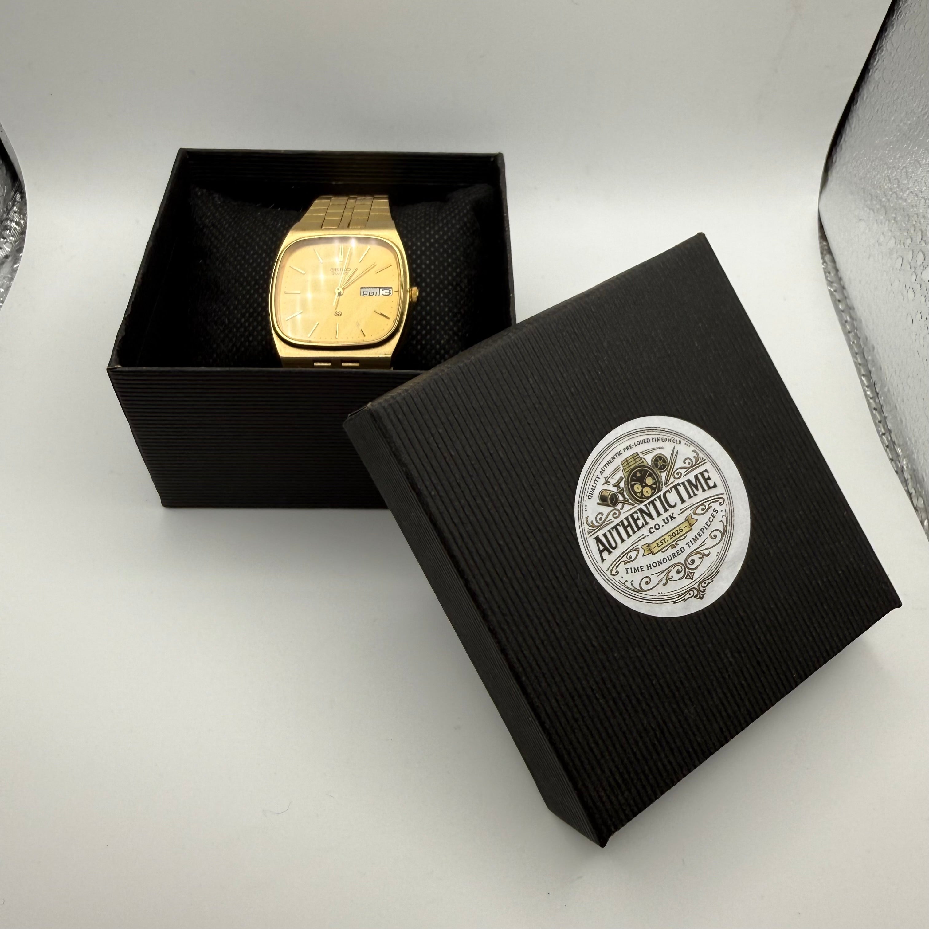 Vintage Seiko Quartz Day-Date Gold Tone Watch 8223-5210 - £69.99