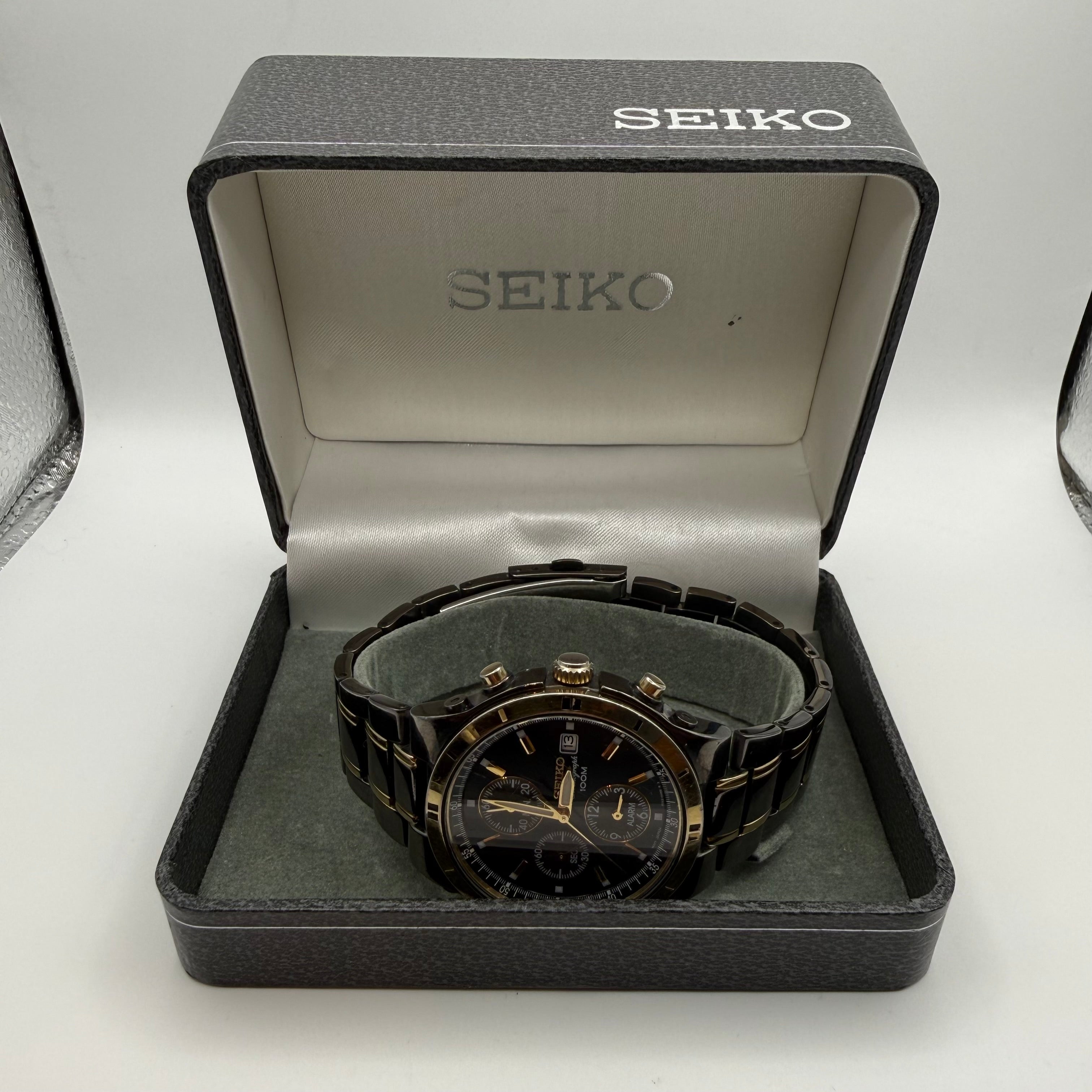 Seiko 5 Superior Automatic 23 Jewels 7S36-0072 Black Dial Display Caseback - £109.99