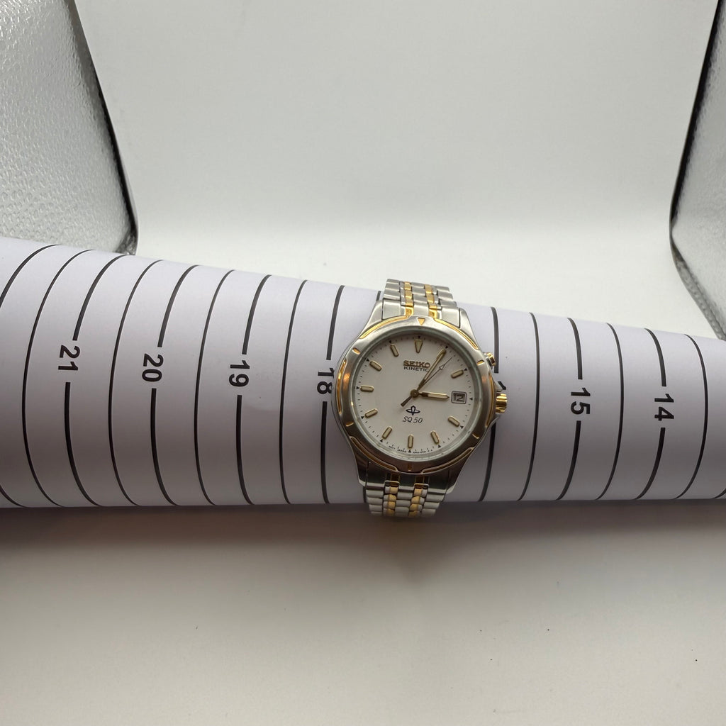Seiko Kinetic SQ50 5M42-0F00 Two Tone Date Watch- £89.99