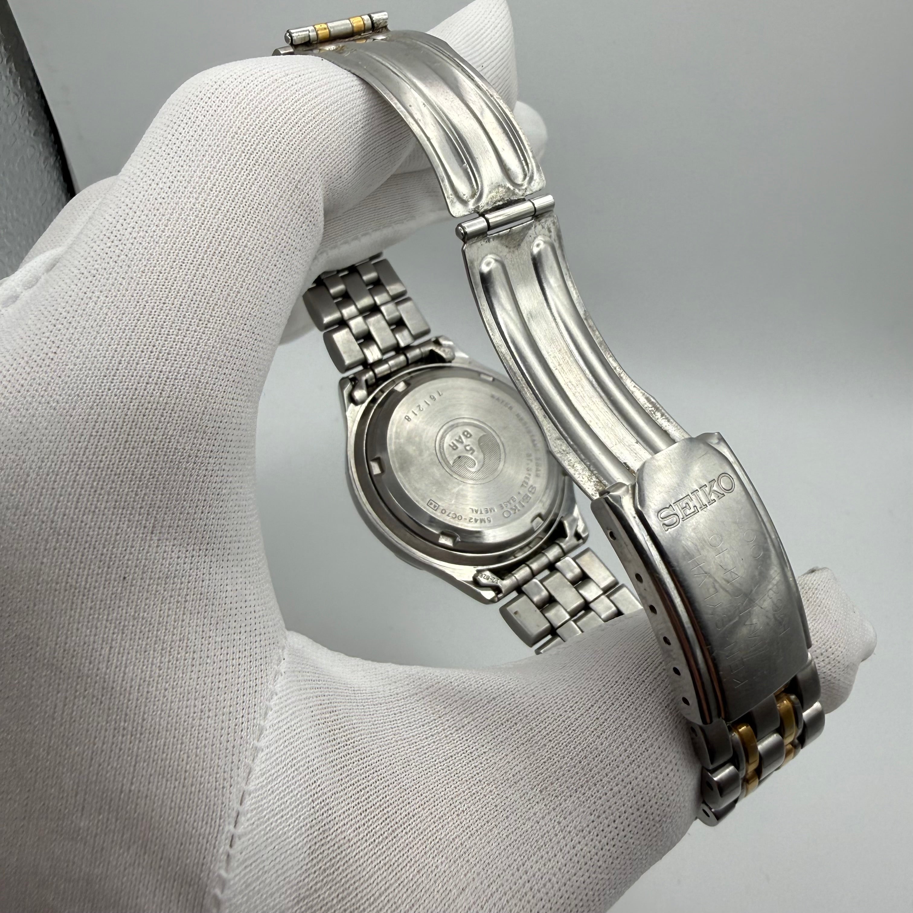 Seiko Kinetic SQ50 5M42-0F00 Two Tone Date Watch- £89.99