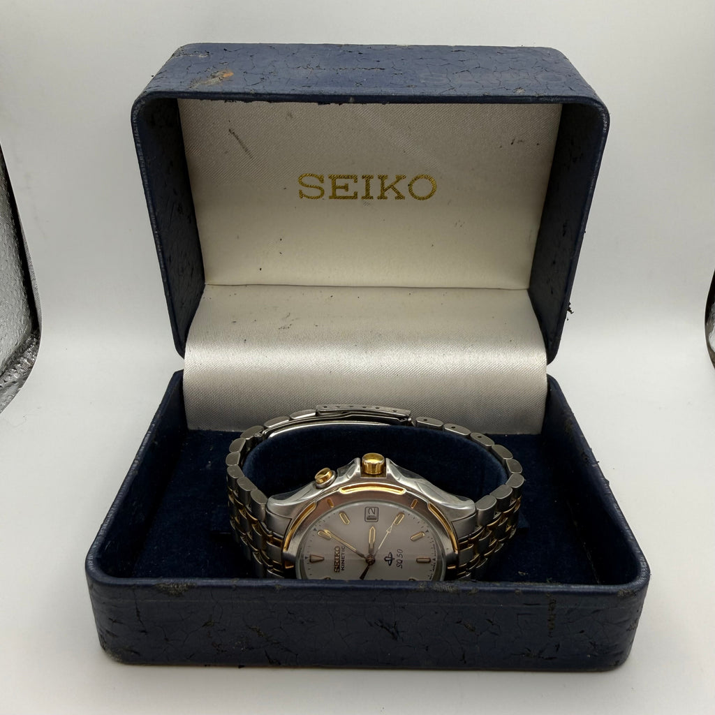 Seiko Kinetic SQ50 5M42-0F00 Two Tone Date Watch- £89.99