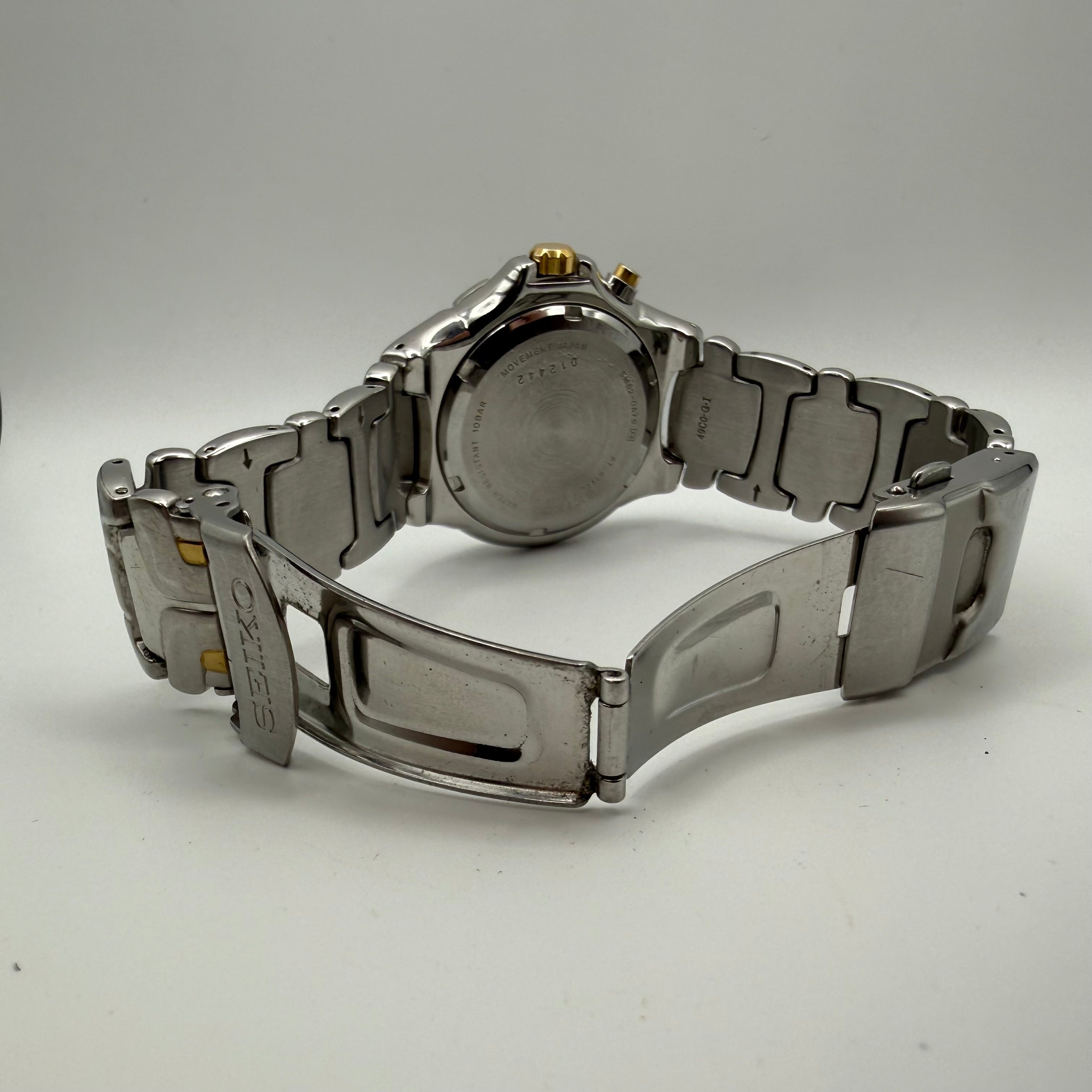 Seiko Kinetic 100m Date Blue Dial Stainless Steel Watch 5M62-0K79- £109.99