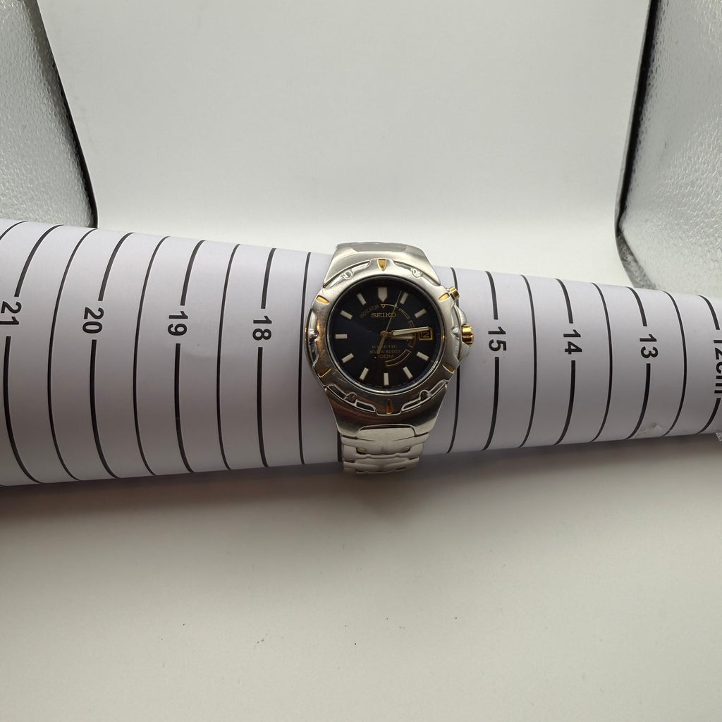 Seiko Kinetic 100m Date Blue Dial Stainless Steel Watch 5M62-0K79- £109.99