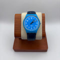 Swatch Swiss quartz watch Blue with Blue leather strap- £19.99