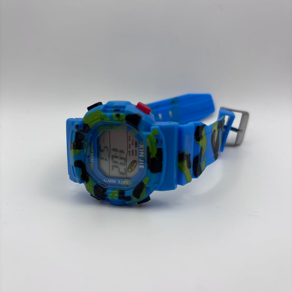 Xin Jie Kids Digital Camo Sports Watch – Blue Camouflage- £4.99